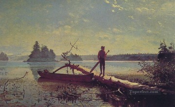  Winslow Oil Painting - An Adirondack Lake Realism marine painter Winslow Homer